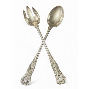 FB ROGERS Italy Silverplated 2 Pc Salad Serving Fork‎ & Spoon Set 13"